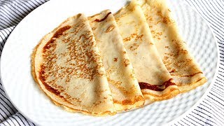 Cómo hacer crepes caseros finos y tiernos [upl. by Hannavahs]