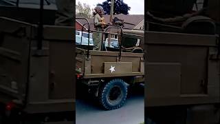 WW DDay Truck with Gun Mounted Drives By in Conneaut Ohio for Reenactment [upl. by Valsimot434]