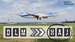 TUIfly landing at Hannover airport HAJ  Boeing 737800 [upl. by Drarej]