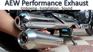 Unboxing  Installation  Sound  AEW INDIA TE 202 EXHAUST FOR SM650 STAINLESS STEEL MATT [upl. by Thrift]