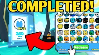 COMPLETED Pet Collection amp MAX PETS EQUIPPED in Pet Simulator X [upl. by Evvy]