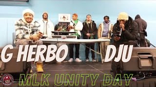 DJU amp G Herbo LIVE INTERVIEW MLK Day Chicago Youth Peace Mental health  more DJUTV 11523 [upl. by Romonda784]