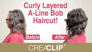 DIY Curly Layered ALine Bob Haircut [upl. by Raffin]