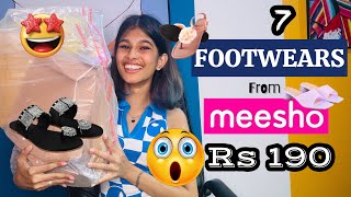 7 FOOTWEARS FROM MEESHO🥳  starting ₹190😲  thejathangu😉 MeeshoHaul Meesho [upl. by Ajna88]