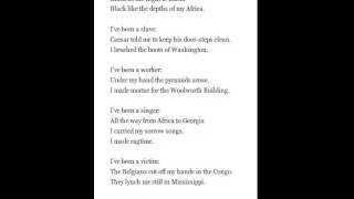 Negro Poem Langston Hughes [upl. by Sam]