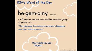 RSAs Word of the Day 11824 vocabularywords [upl. by Maurilia]