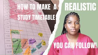 How to make a REALISTIC study timetable YOU CAN FOLLOW [upl. by Ardnuasac12]