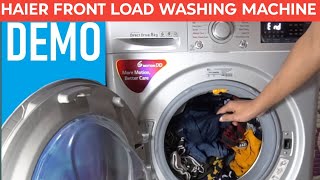 Haier front load washing machine demo  HW70IM12929CS3 How to use frond washing machine [upl. by Salkcin284]