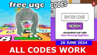 ALL CODES WORK UGC Math Race ROBLOX  JUNE 26 2024 [upl. by Artemus]