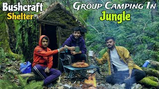 2 Days Group Camping In Deep Forest  Winter Camping In Bushcraft Shelter  Forest Camping in india [upl. by Ivek]