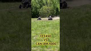 Yamaha YFZ450 vs Canam 1000 atv yamaha canam bikelife viral subscribe race raptor yfz450r [upl. by Schweitzer550]