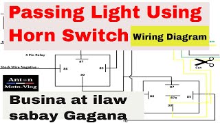 Passing Light Using Horn switch Diagram I Busina at ilaw sabay Gagana [upl. by Aniat226]