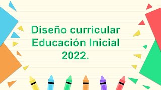 Diseño curricular Educación Inicial [upl. by Ahsinat358]