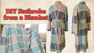 My DIY Bathrobe from a Blanket Full Tutorial [upl. by Elag]