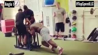 co 2021 Alabama Football commit Jaeden Roberts  1400 Pound Sled Push [upl. by Dowlen413]