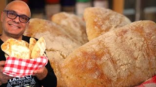 CIABATTINE DI PANE FACILI SENZA IMPASTARE ricetta pane facile [upl. by Wong406]