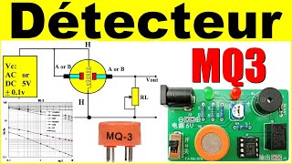 Alarme détecteur electronique MQ3 sensor electronic alcohol detector ne555 relais alcool [upl. by Ivzt]