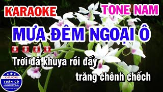 Karaoke Mưa Đêm Ngoại Ô Tone Nam Dm Nhạc Sống Hay [upl. by Conant]