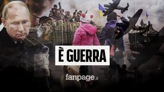 La Russia invade l’Ucraina missili su Kiev Putin ha dato l’ordine d’attacco È guerra [upl. by Aldrich]