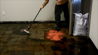 How to remove black mastic or carpet glue from a concrete floor  wwwsealgreencom  8009973873 [upl. by Lolanthe]