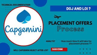 Capgemini issues LOI and DOJ capgemini placement vitbhopal [upl. by Mani679]