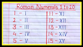 Roman Numerals 1 to 20 Roman ginti 1 se 20  Roman Numbers [upl. by Ynnhoj]