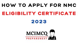 How to Apply For Eligibility Certificate NMC 2023  FMGE  AZ all Steps Simplified [upl. by Sikes]