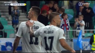 Slovenia vs Kazakhstan 30 Benjamin Šeško Goal  All Goals and Extended Highlights [upl. by Yeliw]