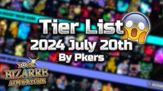 YBA Updated Skin Tier List by Pkers  2024 July 20th [upl. by Nitsreik]