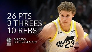 Lauri Markkanen 26 pts 3 threes 10 rebs vs Cavs 2324 season [upl. by Ayidah904]