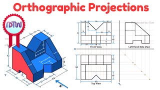 Orthographic Projections in Engineering Drawing  Problem 3 [upl. by Ailemrac963]