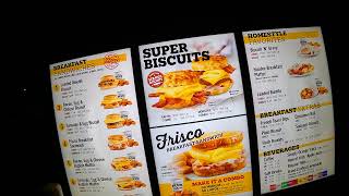 953 Hardees Drive Thru Loaded Omelet Biscuit Meal amp Coffee Lincoln Rd Escanaba Michigan NGH [upl. by Ecirtal6]