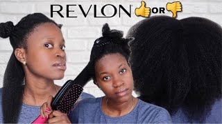 REVLON BLOW DRYER BRUSH ON 4C4B NATURAL HAIR Paddle Brush Blow Dryer Review [upl. by Cranford492]