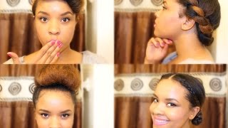 Protective Styles w Straightened 4A Natural Hair [upl. by Nauqal]