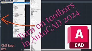 AutoCAD How to turn on Toolbars using the Customize User Interface CUI window [upl. by Yrokcaz]