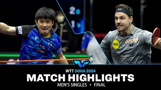 Timo Boll vs Tomokazu Harimoto  MS Final  WTT Contender Doha 2024 [upl. by Bedad]