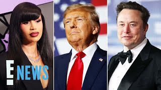 Elon Musk Cardi B amp More Stars React to Donald Trump Kamala Harris Election Results  E News [upl. by Adnovad]