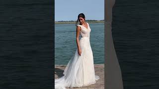 Top trend wedding dresses  detachable overskirt what do you think 👍👎 weddingdress [upl. by Ydennek]