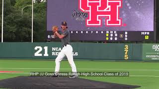 RHP JJ Goss Cyress Ranch High School Class of 2019 [upl. by Ahcmis]