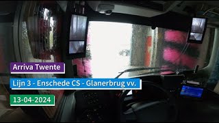 Arriva Twente  Lijn 3 Enschede  Glanerbrug  Dutch Bus driver POV [upl. by Surdna]