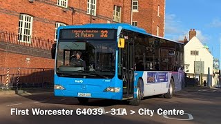 First Worcester 64039 Mercedes Citaro O530 LK07CCX [upl. by Ahsini]