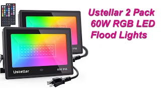 Ustellar GemBand Smart LED Flood Lights RGBW Unboxing Install and Review [upl. by Lavina]