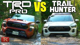 Toyota Tacoma TRD Pro vs Tacoma Trailhunter  OffRoad Showdown in Toyotas New Midsize Trucks [upl. by Hiamerej]