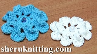 How to Crochet Flower with Eight Curving Petals [upl. by Idham]