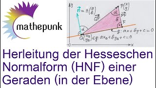 Herleitung der Hesseschen Normalform HNF einer Geraden in der Ebene [upl. by Annahsit500]