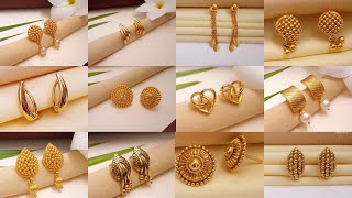 Stud Gold Earrings Designs with Price and Weight  Gold Studs Designs Indhus Jewellery collection [upl. by Eleonora]