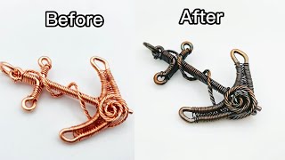 How to oxidize copper jewelry how to patina jewelry wire jewelry diy [upl. by Palila]