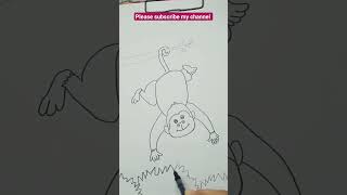 How to draw monkey drawingviraltrendingkidsyoutubeshortssubscribereelsytshortsytvideoart [upl. by Aiynat]