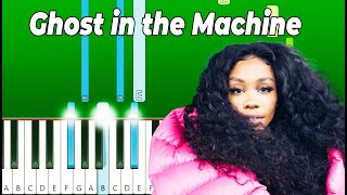 SZA  Ghost in the Machine ft Phoebe Bridgers  Piano Tutorial EASY [upl. by Pickett]