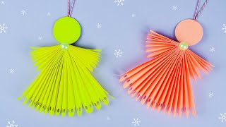 Come creare Angelo di Natale con un foglio A4  Lavoretti di Natale fai da te  Christmas crafts [upl. by Lippold]